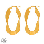 18K gold trendy exaggerated U-shaped twisted design simple wind earrings - QH Clothing