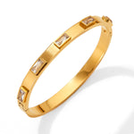 18K gold exquisite fashionable diamond design light luxury style bracelet - QH Clothing