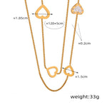 18K gold exquisite and dazzling geometric shape necklace with sweater chain design and light luxury style - QH Clothing