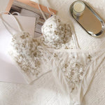 Exquisite Floral Lace Bra Set - Clothing