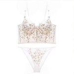 Exquisite Floral Lace Bra Set - S / White - Clothing