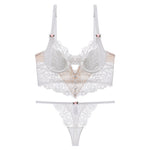 Eyelash Lace Bra Set - Clothing