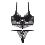 Eyelash Lace Bra Set - Clothing