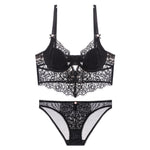 Eyelash Lace Bra Set - Clothing