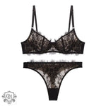 Eyelash Lace Bra Set - Clothing