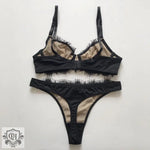 Eyelash Lace Bra Set - Clothing