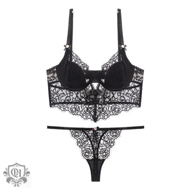 Eyelash Lace Bra Set - Clothing