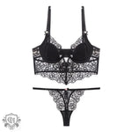 Eyelash Lace Bra Set - S / Black1 - Clothing