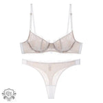 Eyelash Lace Bra Set - S / White Suit - Clothing