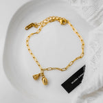 18K gold exquisite and noble lotus design light luxury style anklet - QH Clothing