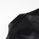 Faux Leather Black Tie Trench Coat - QH Clothing