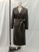 Distressed Faux Leather Fall Coat - QH Clothing