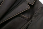 Distressed Faux Leather Fall Coat - QH Clothing