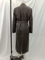 Distressed Faux Leather Fall Coat - QH Clothing