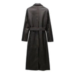 Distressed Faux Leather Fall Coat - QH Clothing