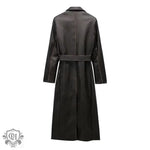 Distressed Faux Leather Fall Coat - QH Clothing