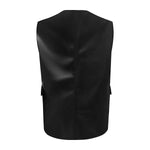 Faux Leather Sleeveless Vest - Clothing