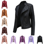 Slim Fit Faux Leather Jacket for Women - QH Clothing