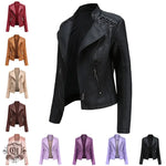 Slim Fit Faux Leather Jacket for Women - QH Clothing