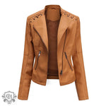 Slim Fit Faux Leather Jacket for Women - QH Clothing