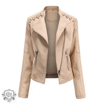 Slim Fit Faux Leather Jacket for Women - QH Clothing