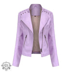 Slim Fit Faux Leather Jacket for Women - QH Clothing