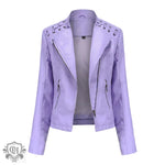 Slim Fit Faux Leather Jacket for Women - QH Clothing