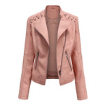 Slim Fit Faux Leather Jacket for Women - QH Clothing