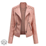 Slim Fit Faux Leather Jacket for Women - QH Clothing