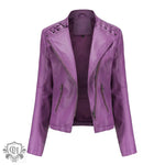 Slim Fit Faux Leather Jacket for Women - QH Clothing