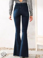 Slim Fit Stretch Flared Denim Pants - QH Clothing