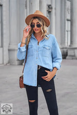 Light Color Figure Flattering Thin Denim Long-Sleeved Shirt Women - Quality Home Clothing| Beauty