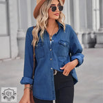 Light Color Figure Flattering Thin Denim Long-Sleeved Shirt Women - Quality Home Clothing| Beauty