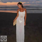 Floral Backless Beach Dress with Suspenders - QH Clothing