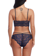 Floral Lace Underwire Lingerie Set - Clothing