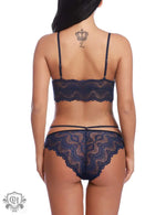 Floral Lace Underwire Lingerie Set - Clothing