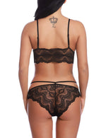 Floral Lace Underwire Lingerie Set - Clothing