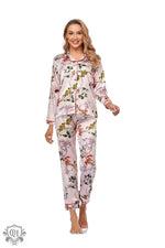 ​Silk Floral Lounge Pajama Set -  QH Clothing