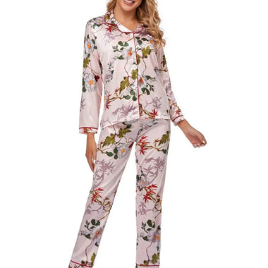 ​Silk Floral Lounge Pajama Set -  QH Clothing