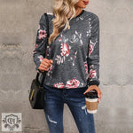 Floral Print Sweatshirt for Autumn - QH Clothing