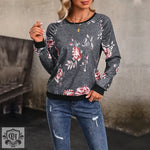 Floral Print Sweatshirt for Autumn - QH Clothing