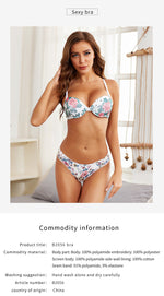 Floral Print Underwire Bra - Clothing