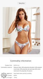 Floral Print Underwire Bra - Clothing