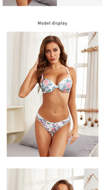 Floral Print Underwire Bra - Clothing