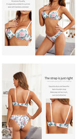 Floral Print Underwire Bra - Clothing