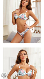 Floral Print Underwire Bra - Clothing