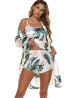 ​Floral Three-Piece Pajama Set -  QH Clothing