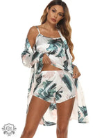 ​Floral Three-Piece Pajama Set -  QH Clothing