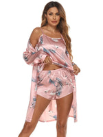 ​Floral Three-Piece Pajama Set -  QH Clothing