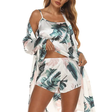 ​Floral Three-Piece Pajama Set -  QH Clothing